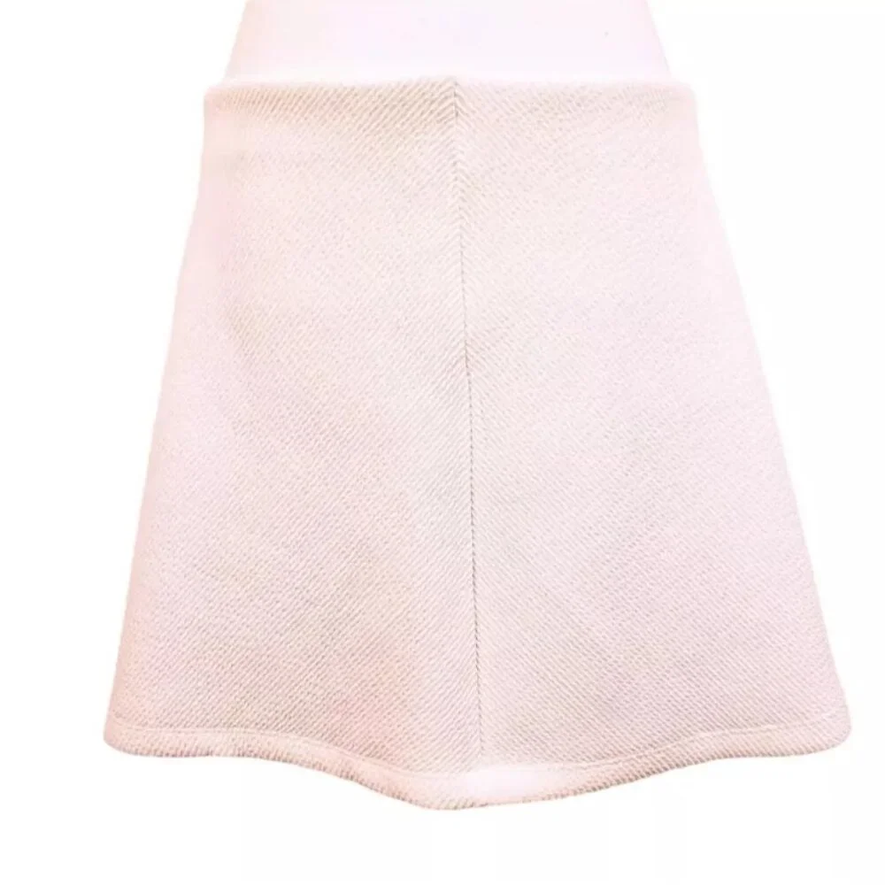 NWT ZARA TRAFALUC Mini Skirt, White Polyester Stretchy Elastic Boho Casual, L - Picture 2 of 10